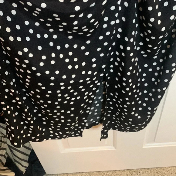ELLY ME like new black with white polka dots midi dress size large - Picture 4 of 10